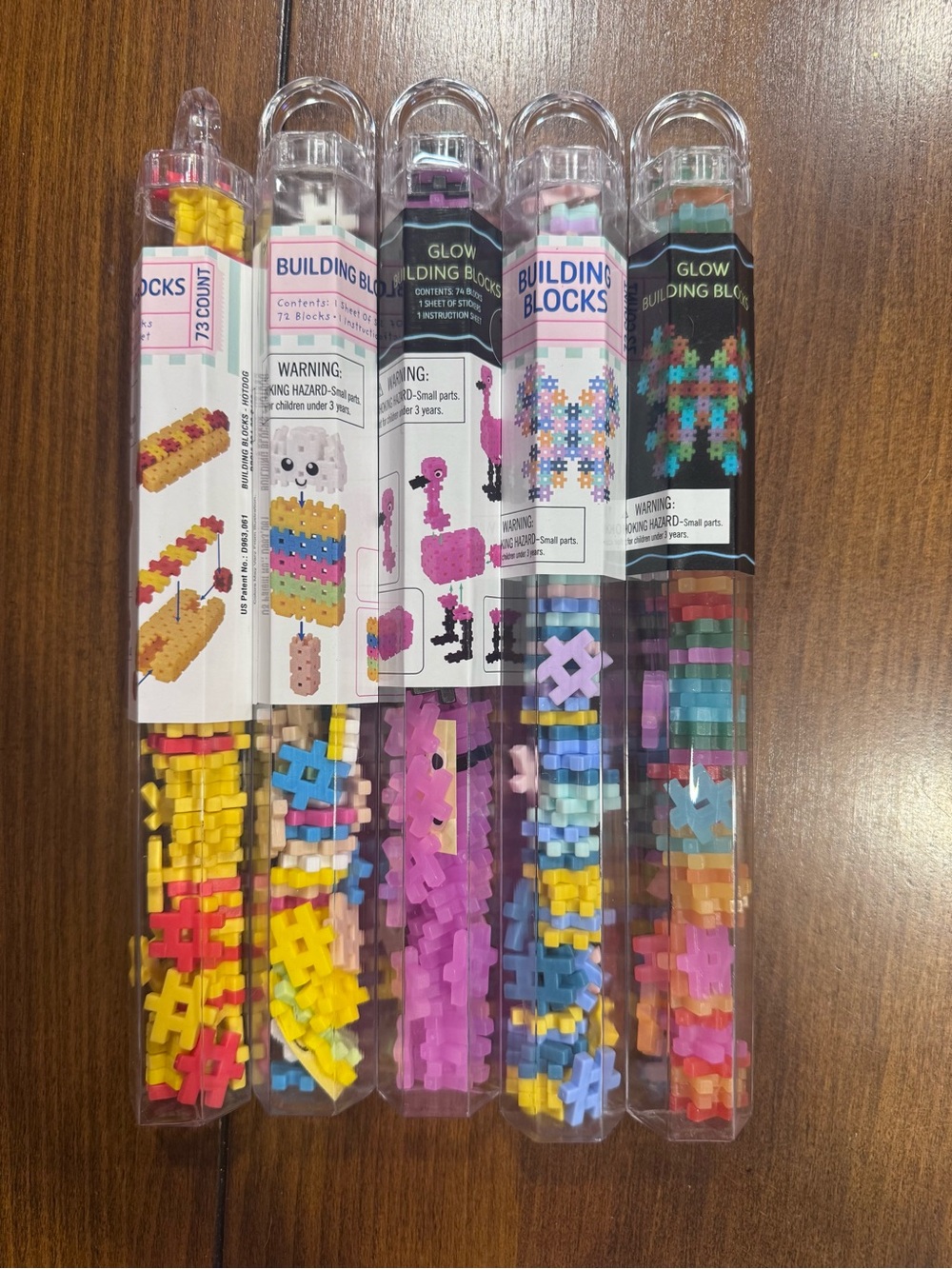 LOT 5 Target Bullseye Mini Hashtag Building Blocks NEW Neon Flamingo Butterfly